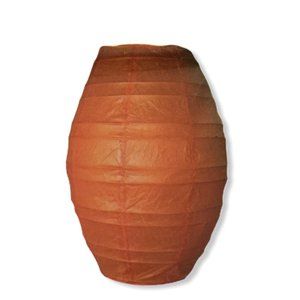 Oval Round Paper Lanterns Orange 4-10" and 2 Small